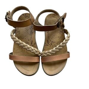 Blowfish Toddler Girls Sandals - Tan & Metallic -size 10